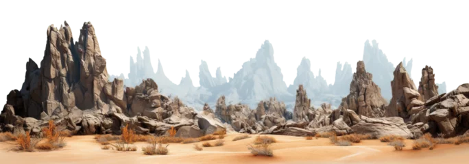 Foto op Plexiglas Desert with barren sands and rugged terrain, cut out © Yeti Studio