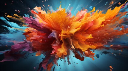 Sporty energetic style abstract color splash. Generative AI.