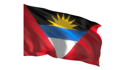Antigua and Barbuda national flag on white background.