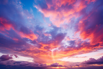 Naklejka na ściany i meble sunset sky with clouds, romance