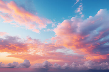 Naklejka na ściany i meble sunset sky with clouds, romance