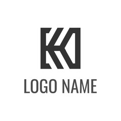 Monogram Initial Letter KO logo design vector. Simple, Minimalist, Modern, Trendy logo design for Brand, Business, Company, etc. 