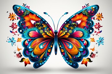 Colorful butterfly with intricate patterns