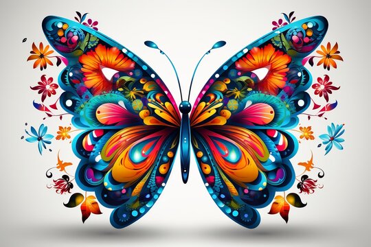 Colorful butterfly with intricate patterns