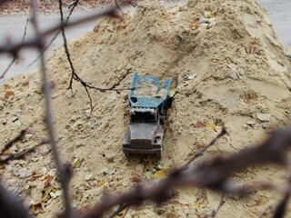 toy car in the desert