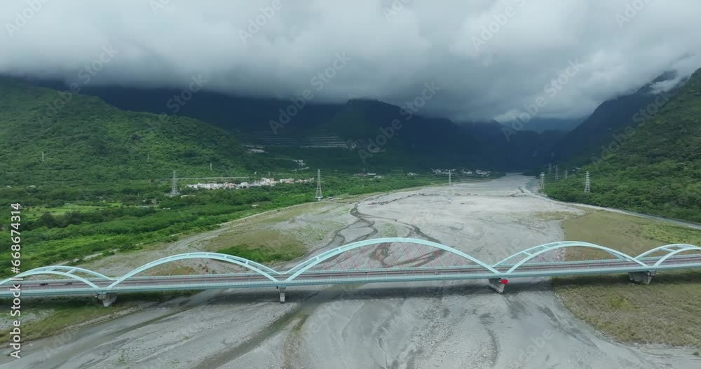 Sticker Aerial view of the Taroko gorge in Hualien