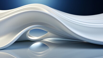White decoration abstract curved and elegant. Generative AI.