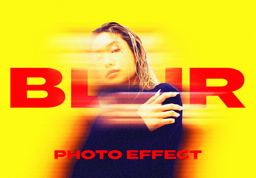 Stripe Motion Blur Photo Effect Mockup With Generative AI Preview