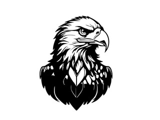 illustration of an eagle and flower, skull logo design
