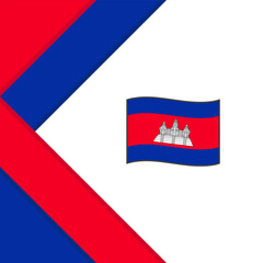 Fototapeta premium Cambodia Flag Abstract Background Design Template. Cambodia Independence Day Banner Social Media Post. Cambodia Illustration