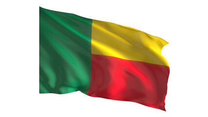 Benin national flag on white background.