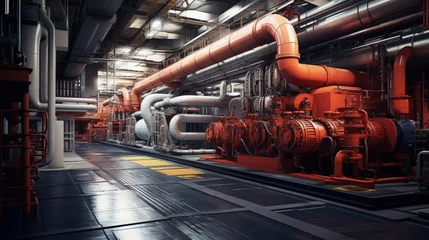 Keuken spatwand met foto equipments and machinery in a modern thermal power plant © HN Works