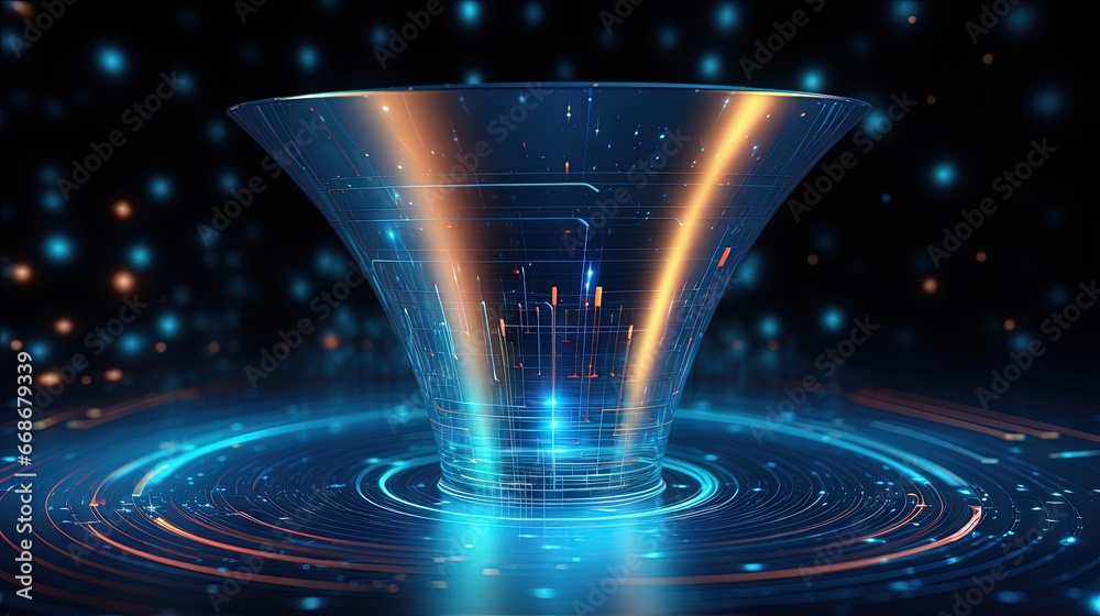 Poster 5g technology wireless data transmission, high-speed internet. information flow in abstract cyberspa