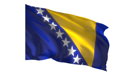 Bosnia and Herzegovina national flag on white background.