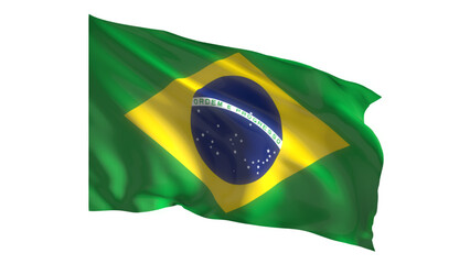 Brazil national flag on white background.