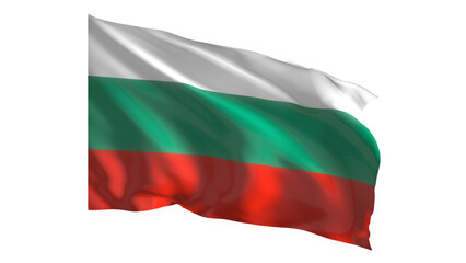Bulgaria national flag on white background.