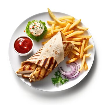 Chicken Tortilla with French Fries