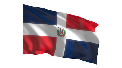 Dominican Republic national flag on white background.