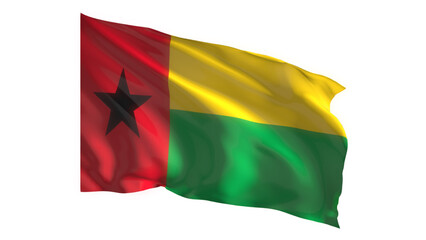 Guinea Bissau national flag on white background.