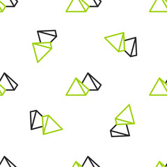 Line Egypt pyramids icon isolated seamless pattern on white background. Symbol of ancient Egypt. Vector