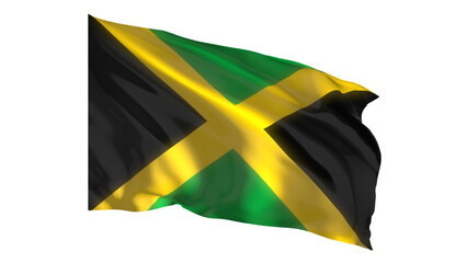 Jamaica national flag on white background.