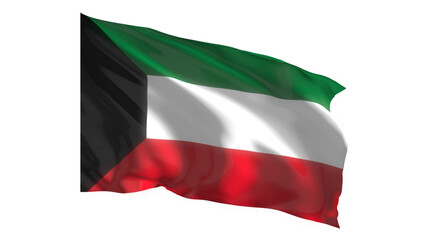 Kuwait national flag on white background.