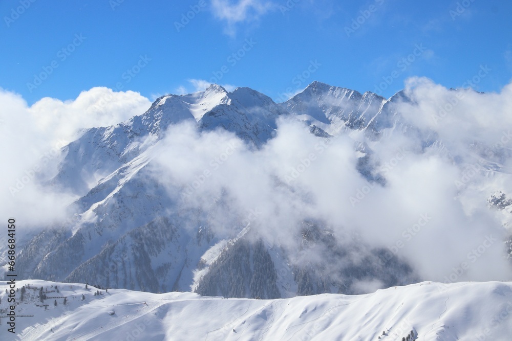 Canvas Prints Austrian Alps landscape in winter