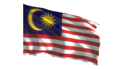 Malaysia national flag on white background.