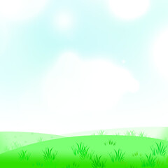 Obraz premium A vast lawn with a beautiful sky