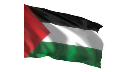 Palestine national flag on white background.