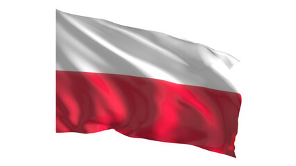 Poland national flag on white background.