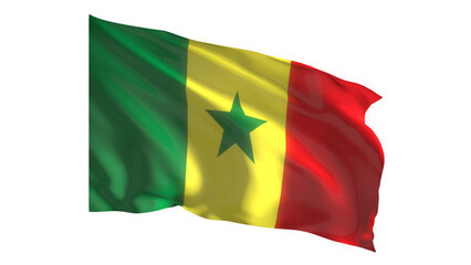 Senegal national flag on white background.