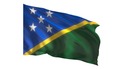 Solomon Islands national flag on white background.