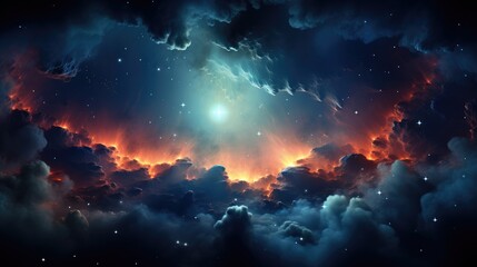 Obraz premium Deep space, Nebula, clouds of gas, stars.