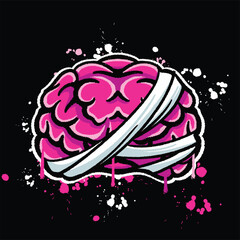 vector graffiti hand drawn brain injured designs for streetwear illustration