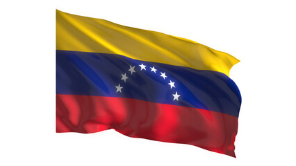 Venezuela national flag on white background.