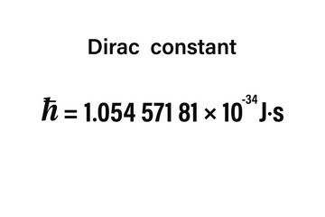 Dirac constant on the white background. Education. Science. Important Physics Formula. Vector illustration.