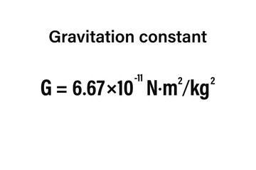 Gravitation constant on the white background. Education. Science. Important Physics Formula. Vector illustration.