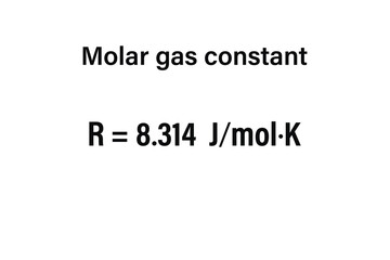 Molar gas constant on the white background. Education. Science. Important Physics Formula. Vector illustration.