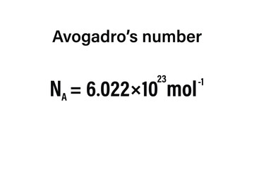 Obraz premium Avogadro’s number on the white background. Education. Science. Important Physics Formula. Vector illustration.