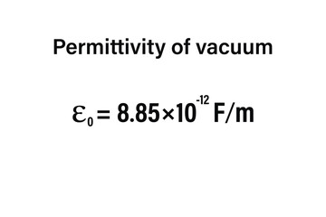Permittivity of vacuum on the white background. Education. Science. Important Physics Formula. Vector illustration.