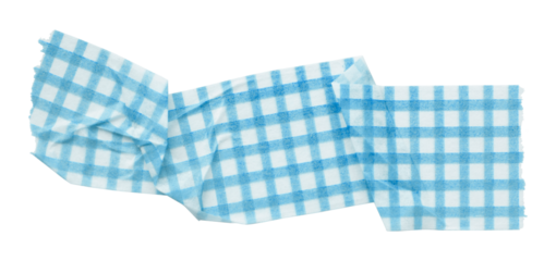 light blue patterned sticker paper tape isolated on transparent background.