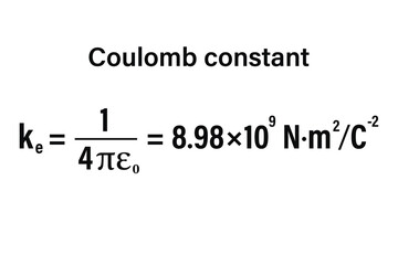 Coulomb constant on the white background. Education. Science. Important Physics Formula. Vector illustration.