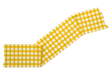yellow patterned sticker paper tape isolated on transparent background. - obrazy, fototapety, plakaty