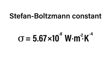 Stefan-Boltzmann constant on the white background. Education. Science. Important Physics Formula. Vector illustration.