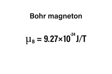 Bohr magneton on the white background. Education. Science. Important Physics Formula. Vector illustration.