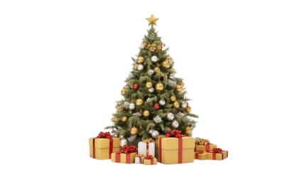 Beautiful christmas tree isolated on a transparent background 