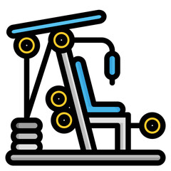  Fitness, Gym, Sport, Exercise, Training, Weight Icon, Filled Line style icon vector illustration, Suitable for website, mobile app, print, presentation, infographic and any other project.
