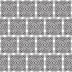 Celtic seamless pattern. Abstract vintage geometric wallpaper. Vector illustration. Black and white