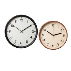 Wall clocks isolated on transparent background